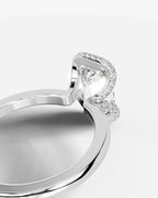 2 Carat Lab Grown Emerald Cut Diamond Half Halo Ring