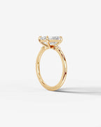 2 Carat Lab Grown Emerald Cut Diamond side stone Ring