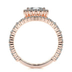 Elegant Pear Cut Lab Grown Diamond Bridal Set with Marquise & Round Halo – Sustainable Engagement Ring and Wedding Band Set for Modern Brides – Lustraa’s Bridal Set Ring