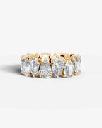 Lab Grown Diamond Alternating Pear Cut Eternity Wedding Band Ring