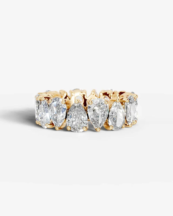 Lab Grown Diamond Alternating Pear Cut Eternity Wedding Band Ring