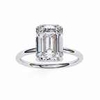 Emerald Cut Solitaire Engagement Ring – 2.56 Ct Lab Grown Diamond with Hidden Halo – Classic Emerald Diamond Ring– Lustraa’s Solitaire Ring