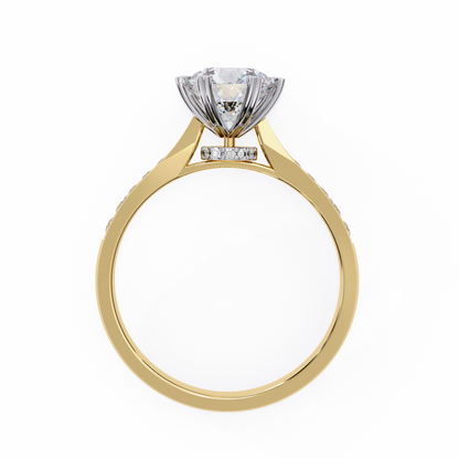 1.29 Carat Classic Brilliant Round Cut Lab Grown Diamond Ring – Hidden Halo Solitaire Engagement Ring- Lustraa’s Halo Solitaire Ring