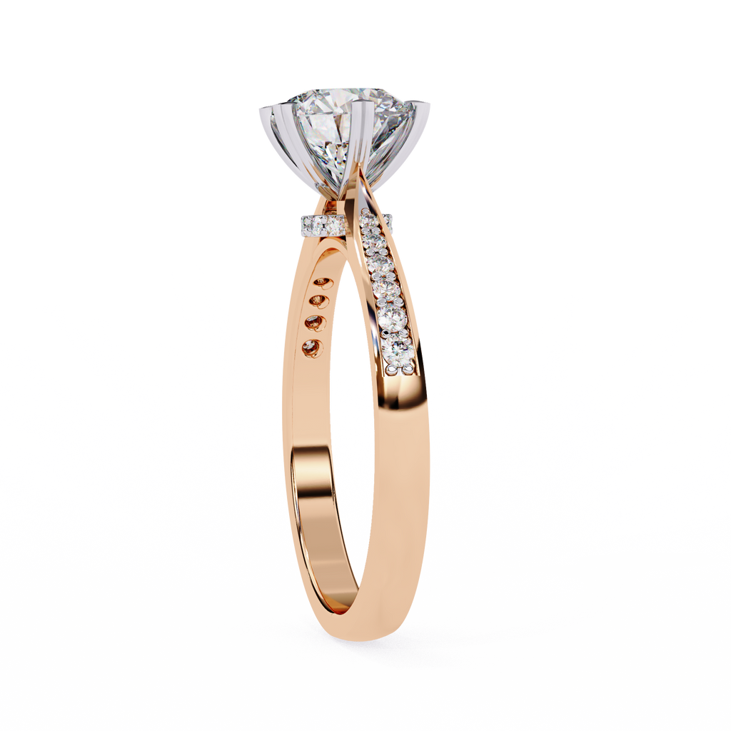 Round Brilliant Cut Lab Grown Diamond Engagement Ring – 1.3 CT Hidden Halo Solitaire Bridal Ring- Lustraa’s Solitaire Ring