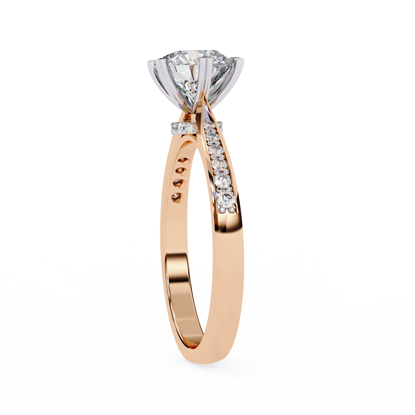 1.29 Carat Classic Brilliant Round Cut Lab Grown Diamond Ring – Hidden Halo Solitaire Engagement Ring- Lustraa’s Halo Solitaire Ring