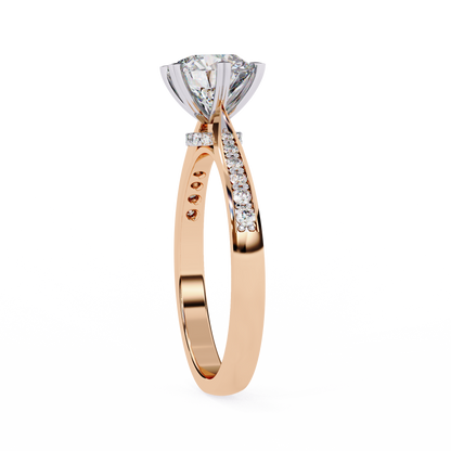 1.29 Carat Classic Brilliant Round Cut Lab Grown Diamond Ring – Hidden Halo Solitaire Engagement Ring- Lustraa’s Halo Solitaire Ring