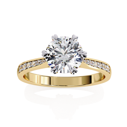 1.29 Carat Classic Brilliant Round Cut Lab Grown Diamond Ring – Hidden Halo Solitaire Engagement Ring- Lustraa’s Halo Solitaire Ring
