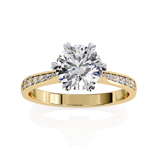 1.29 Carat Classic Brilliant Round Cut Lab Grown Diamond Ring – Hidden Halo Solitaire Engagement Ring- Lustraa’s Halo Solitaire Ring