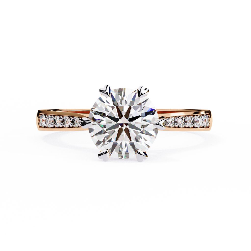 Round Brilliant Cut Lab Grown Diamond Engagement Ring – 1.3 CT Hidden Halo Solitaire Bridal Ring- Lustraa’s Solitaire Ring