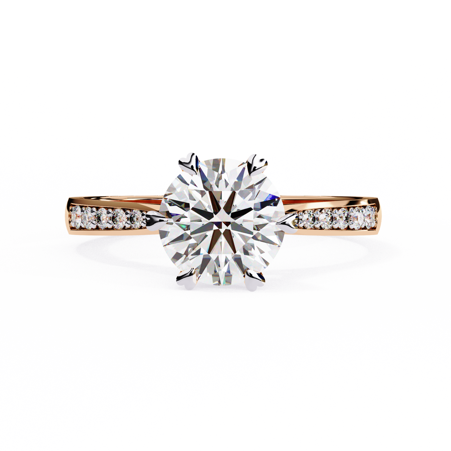 1.29 Carat Classic Brilliant Round Cut Lab Grown Diamond Ring – Hidden Halo Solitaire Engagement Ring- Lustraa’s Halo Solitaire Ring