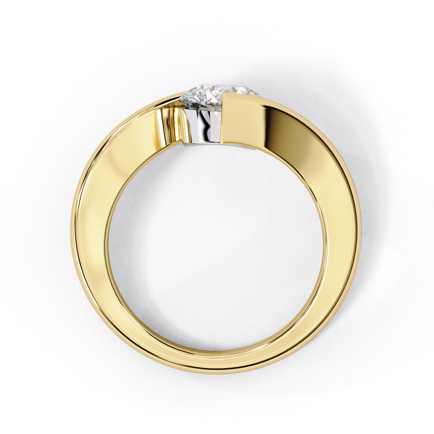 1.29 Carat Round Cut Lab Grown Diamond Ring – Elegant Twisted Solitaire Engagement Ring- Lustraa’s Twisted Solitaire Ring