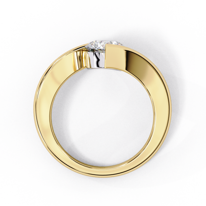 1.29 Carat Round Cut Lab Grown Diamond Ring – Elegant Twisted Solitaire Engagement Ring- Lustraa’s Twisted Solitaire Ring