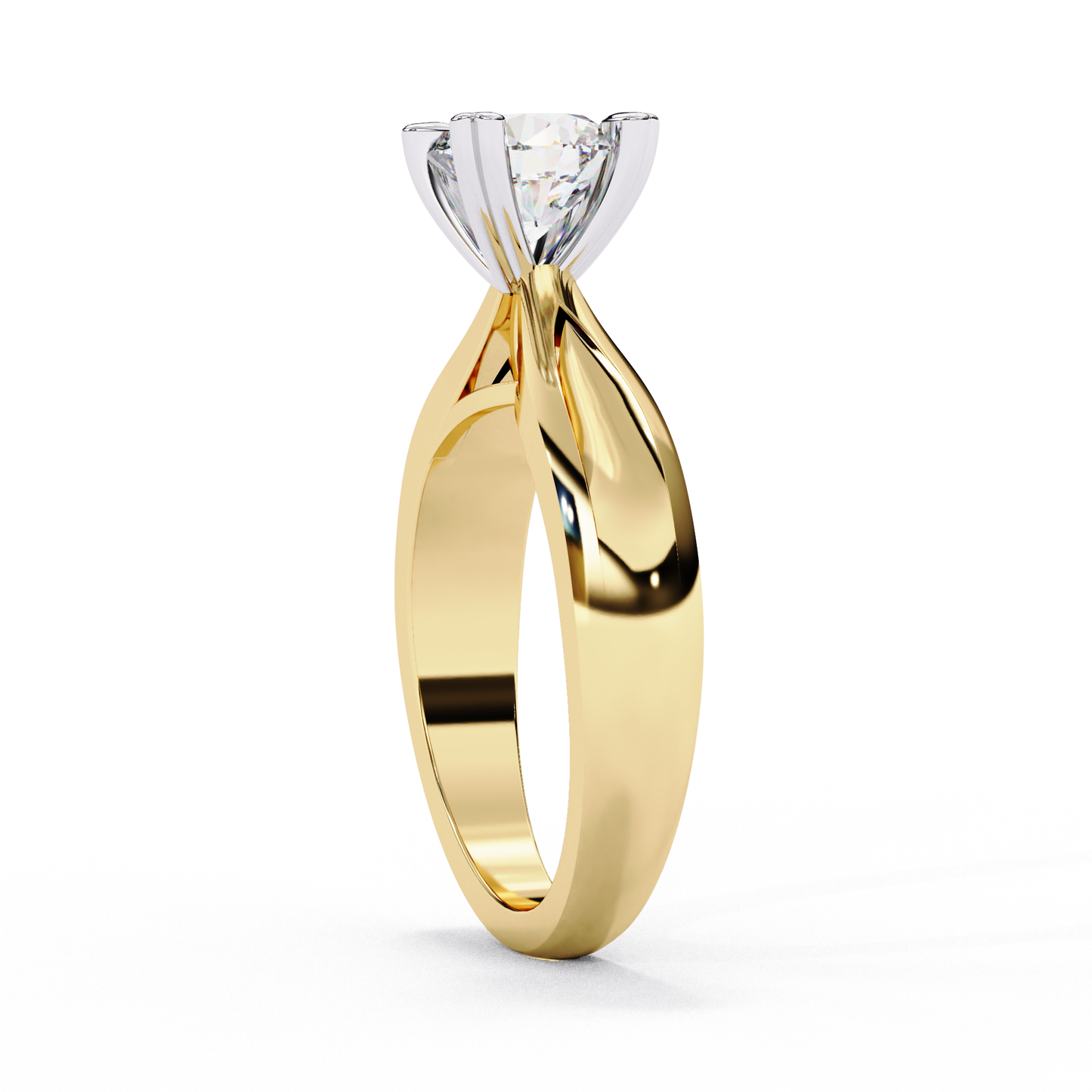 1.29 Carat Round Cut Lab Grown Diamond Ring – Elegant Solitaire Engagement Ring with Heart Prongs- Lustraa’s Solitaire Ring