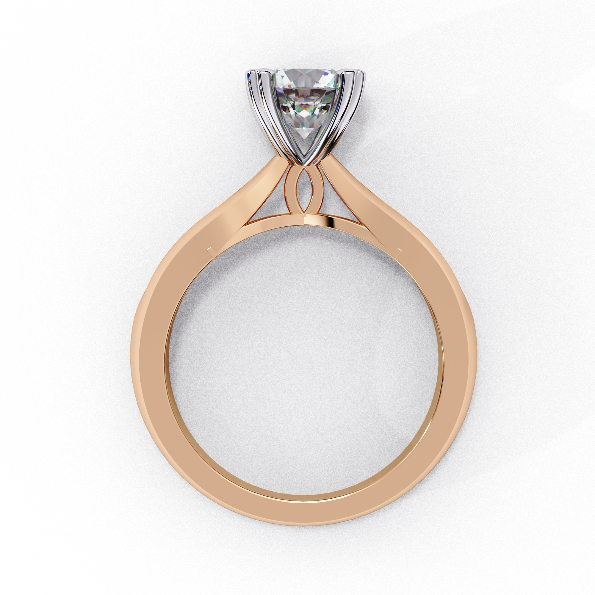 1.29 Carat Round Cut Lab Grown Diamond Ring – Elegant Solitaire Engagement Ring with Heart Prongs- Lustraa’s Solitaire Ring