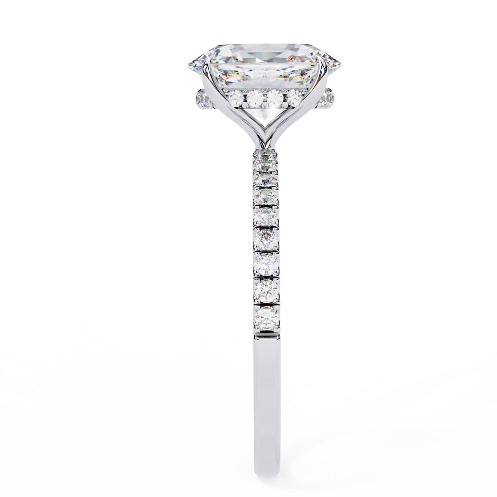 Oval Lab Grown Diamond Engagement Ring – 1.20 CT Hidden Halo Solitaire Bridal Ring, Wedding Band Jewelry– Lustraa’s Oval Diamond Ring