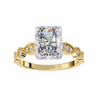 Radiant Cut Lab Grown Diamond Engagement Ring – 2.9 CT Solitaire Bridal Ring with Milgrain Marquise Band- Lustraa’s Milgrain Ring