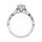 Oval Cut Lab Grown Diamond Engagement Ring – 1.2 CT Bridal Ring with Milgrain Marquise and Round Band- Lustraa’s Milgrain Ring