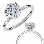 Round Cut Diamond Solitaire Engagement Ring – 1.9 CT Lab Grown Diamond Ring with 6 Prong Setting - Lustraa’s Solitaire Ring