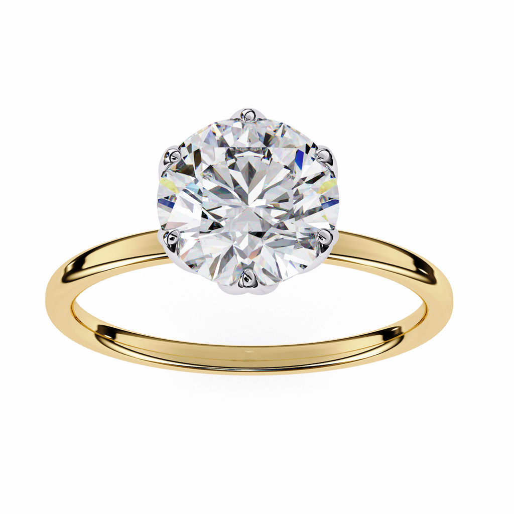 Round Cut Diamond Solitaire Engagement Ring – 1.9 CT Lab Grown Diamond Ring with 6 Prong Setting - Lustraa’s Solitaire Ring
