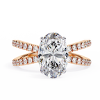 Oval Diamond Engagement Ring – 1.2 CT Lab Grown Hidden Halo Ring with Criss Cross Band- Lustraa’s Criss Cross Ring