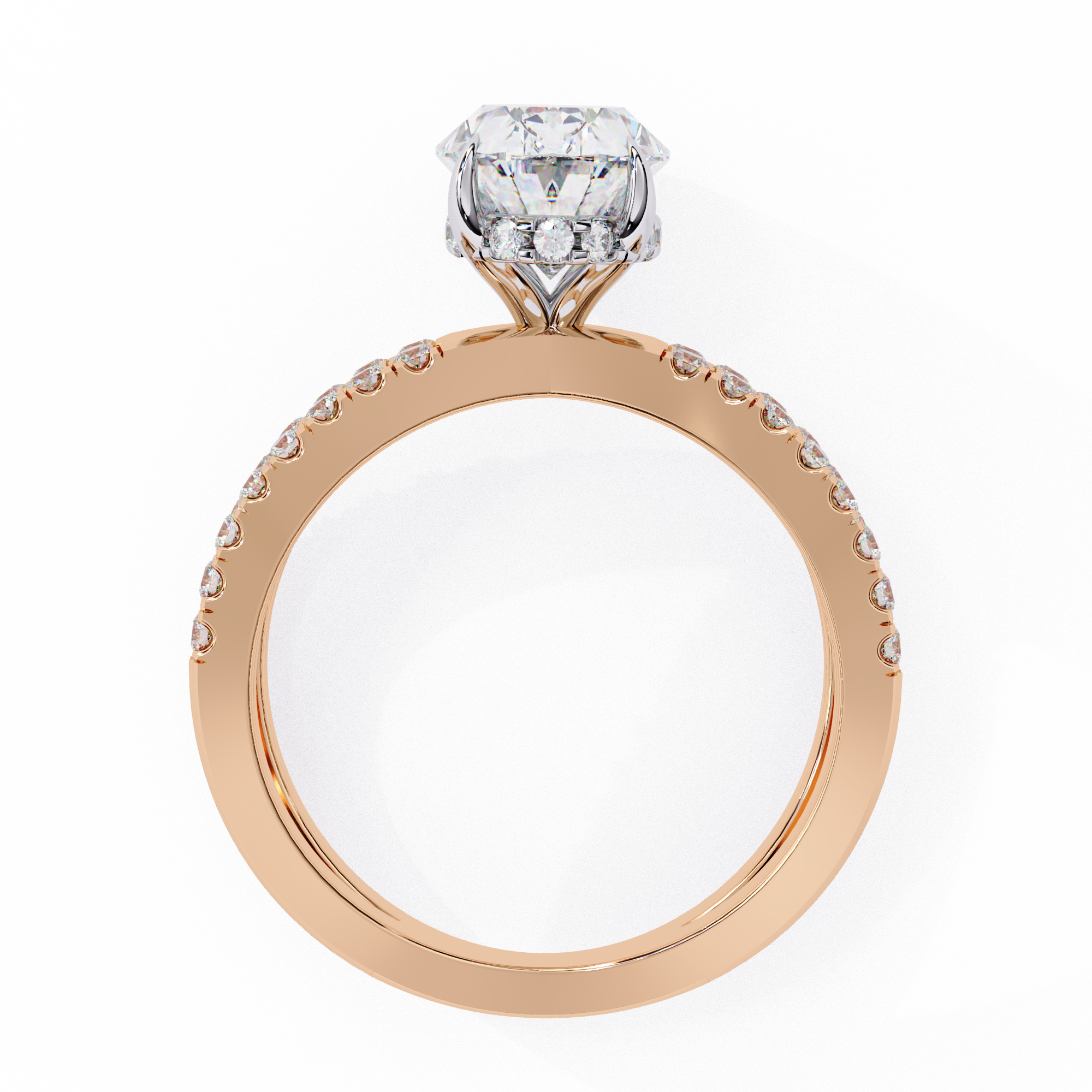 Oval Diamond Engagement Ring – 1.2 CT Lab Grown Hidden Halo Ring with Criss Cross Band- Lustraa’s Criss Cross Ring