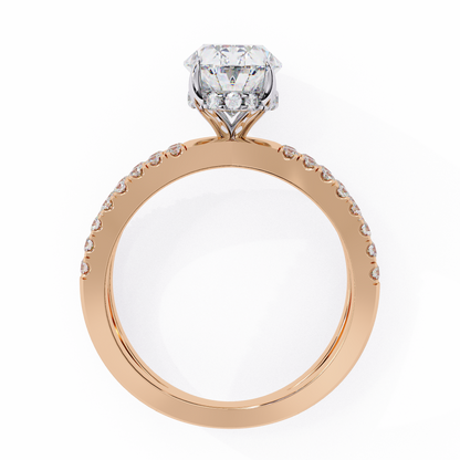 1.20 Carat Oval Diamond Engagement Ring – Hidden Halo Criss Cross Band Lab Grown Diamond Ring- Lustraa’s Criss Cross Ring