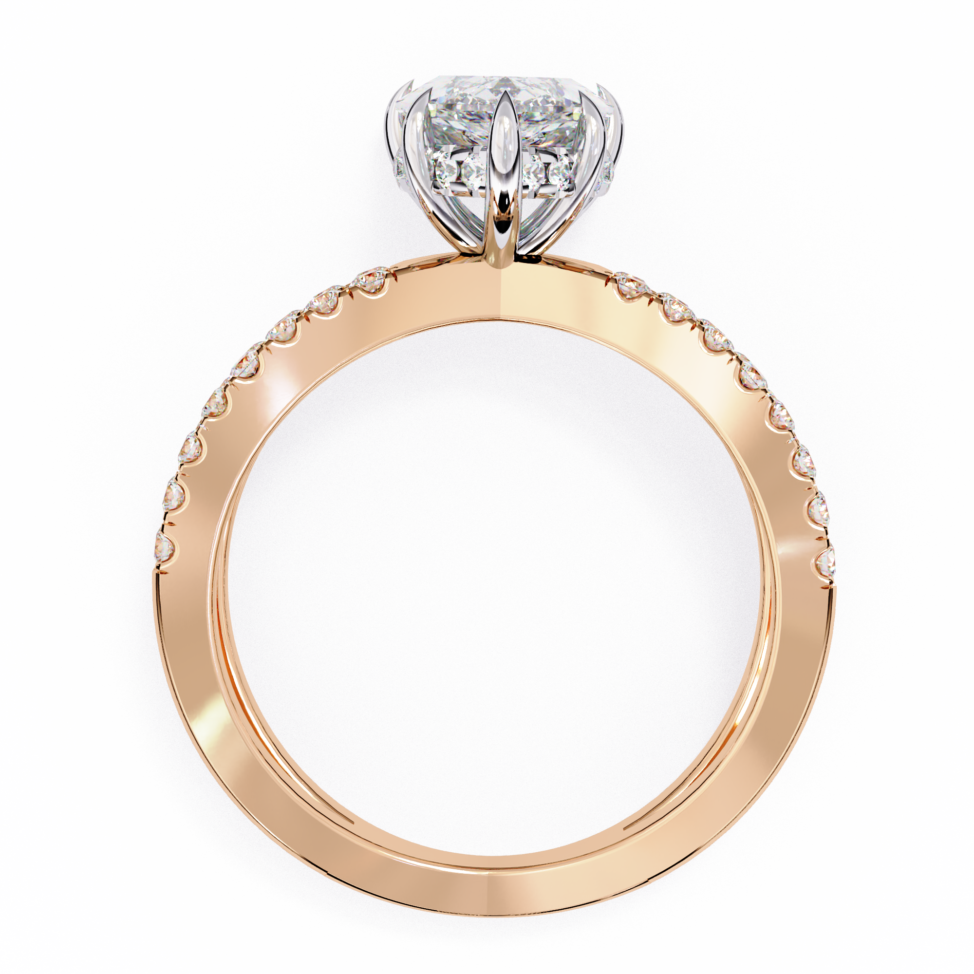 Pear Shape Diamond Engagement Ring – 1.8 CT Lab Grown Hidden Halo Ring with Criss Cross Band - Lustraa’s Criss Cross Ring