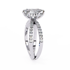 Pear Shape Diamond Engagement Ring – 1.8 CT Lab Grown Hidden Halo Ring with Criss Cross Band - Lustraa’s Criss Cross Ring