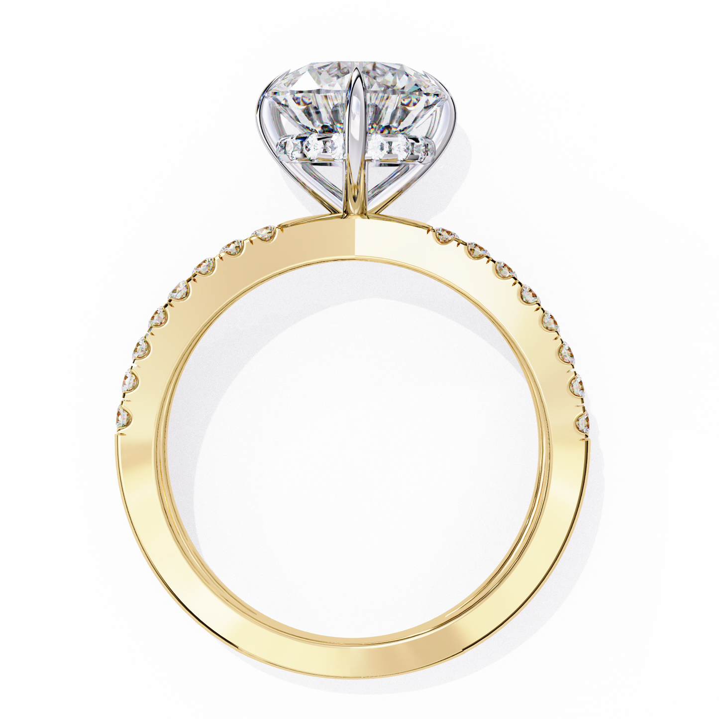 2.27 Carat Round Diamond Engagement Ring – Hidden Halo Criss Cross Band Lab Grown Diamond Ring - Lustraa’s Criss Cross Ring