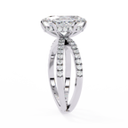 Marquise Cut Diamond Engagement Ring – 1.4 CT Lab Grown Hidden Halo Ring with Criss Cross Band- Lustraa’s Criss Cross Ring