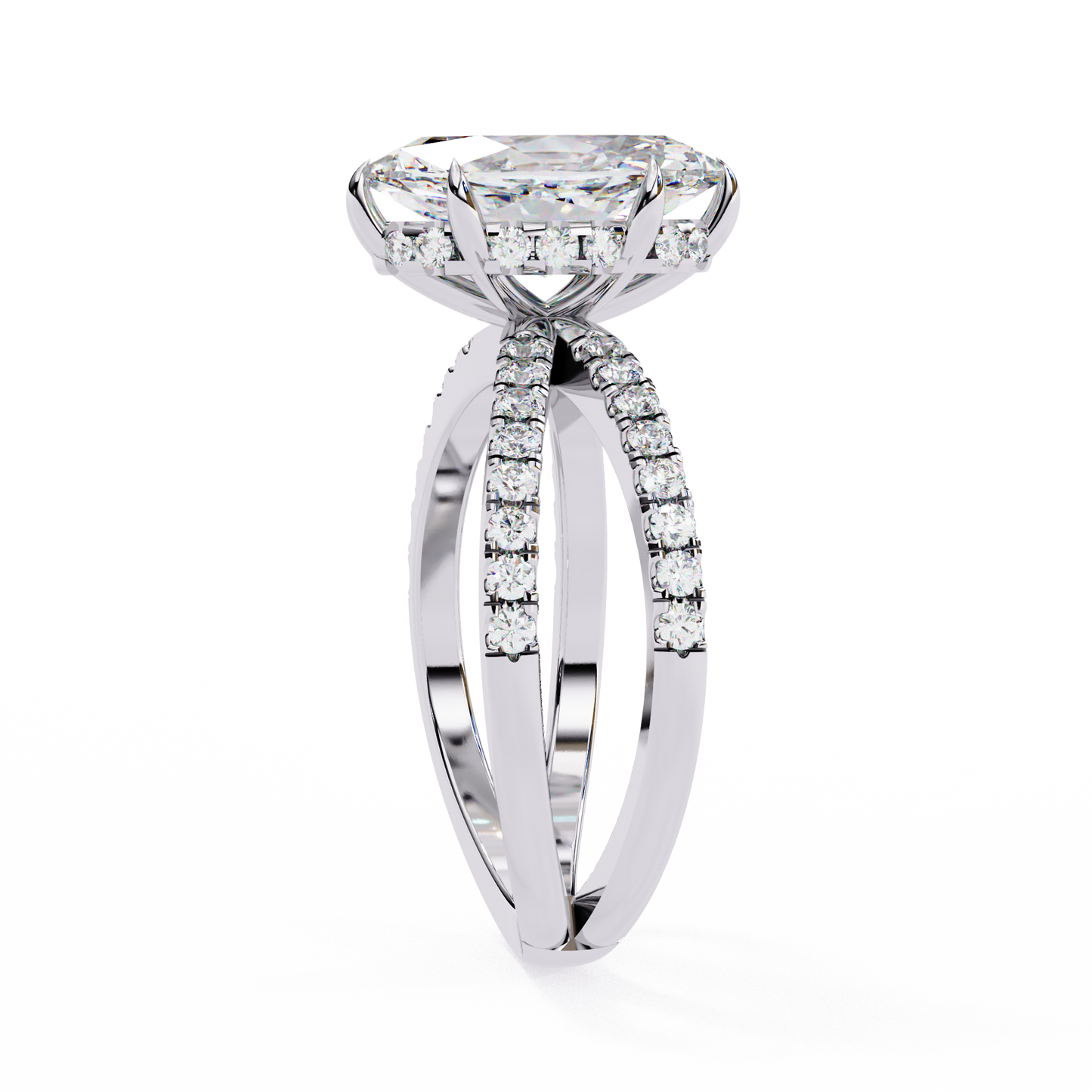 1.41 Carat Marquise Cut Diamond Engagement Ring – Hidden Halo Criss Cross Band Lab Grown Diamond Ring- Lustraa’s Criss Cross Ring