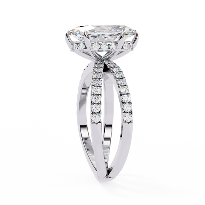 1.41 Carat Marquise Cut Diamond Engagement Ring – Hidden Halo Criss Cross Band Lab Grown Diamond Ring- Lustraa’s Criss Cross Ring