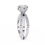 Cushion Square Diamond Engagement Ring – 2.09 CT Lab Grown Hidden Halo Ring with Criss Cross Band - Lustraa’s Criss Cross Ring