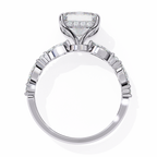 Princess Cut Diamond Engagement Ring – 2.28 CT Solitaire Ring with Hidden Halo & Marquise Round Side Stones– Lustraa’s Fancy Solitaire Ring