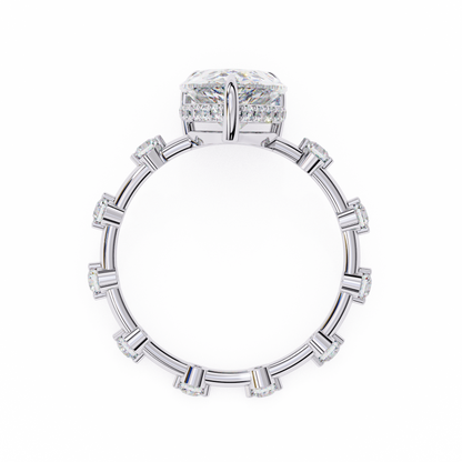 2.96 Carat Pear Shaped Diamond Ring with Hidden Halo – Designer Band Solitaire Engagement Ring – Lustraa’s Fancy Solitaire Ring