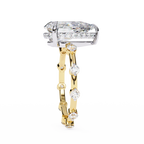 Pear Shaped Diamond Engagement Ring – 2.96 CT Lab Grown Hidden Halo Ring with Designer Solitaire Band – Lustraa’s Fancy Solitaire Ring