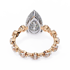 Pear Shaped Diamond Engagement Ring – 3.06 CT Lab Grown Hidden Halo Ring with Designer Band – Lustraa’s Fancy Solitaire Ring