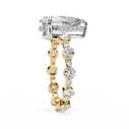 Pear Shaped Diamond Engagement Ring – 3.06 CT Lab Grown Hidden Halo Ring with Designer Band – Lustraa’s Fancy Solitaire Ring