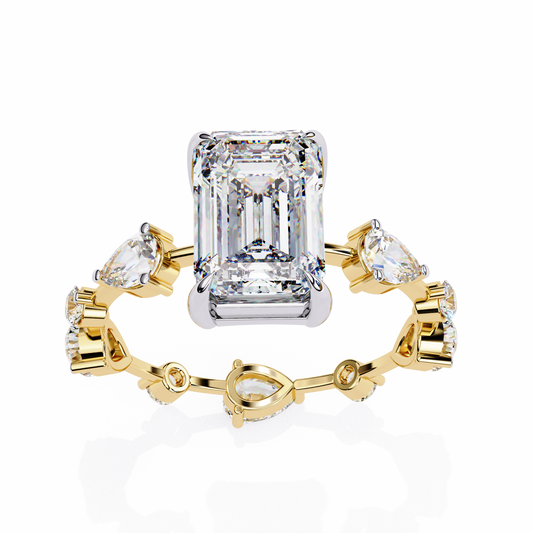 2.80 Carat Radiant Cut Diamond Ring with Hidden Halo – Designer Band Solitaire Engagement Ring – Lustraa’s Fancy Solitaire Ring
