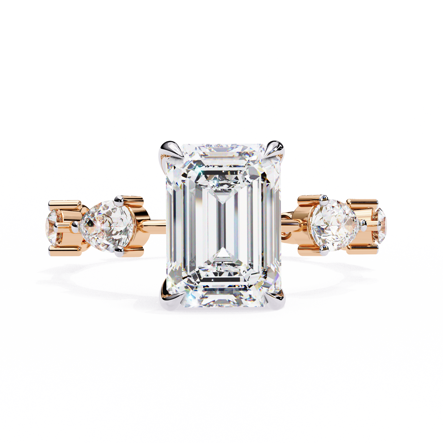 2.80 Carat Radiant Cut Diamond Ring with Hidden Halo – Designer Band Solitaire Engagement Ring – Lustraa’s Fancy Solitaire Ring
