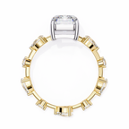 Radiant Cut Diamond Engagement Ring – 2.8 CT Lab Grown Hidden Halo Ring with Designer Solitaire Band – Lustraa’s Fancy Solitaire Ring