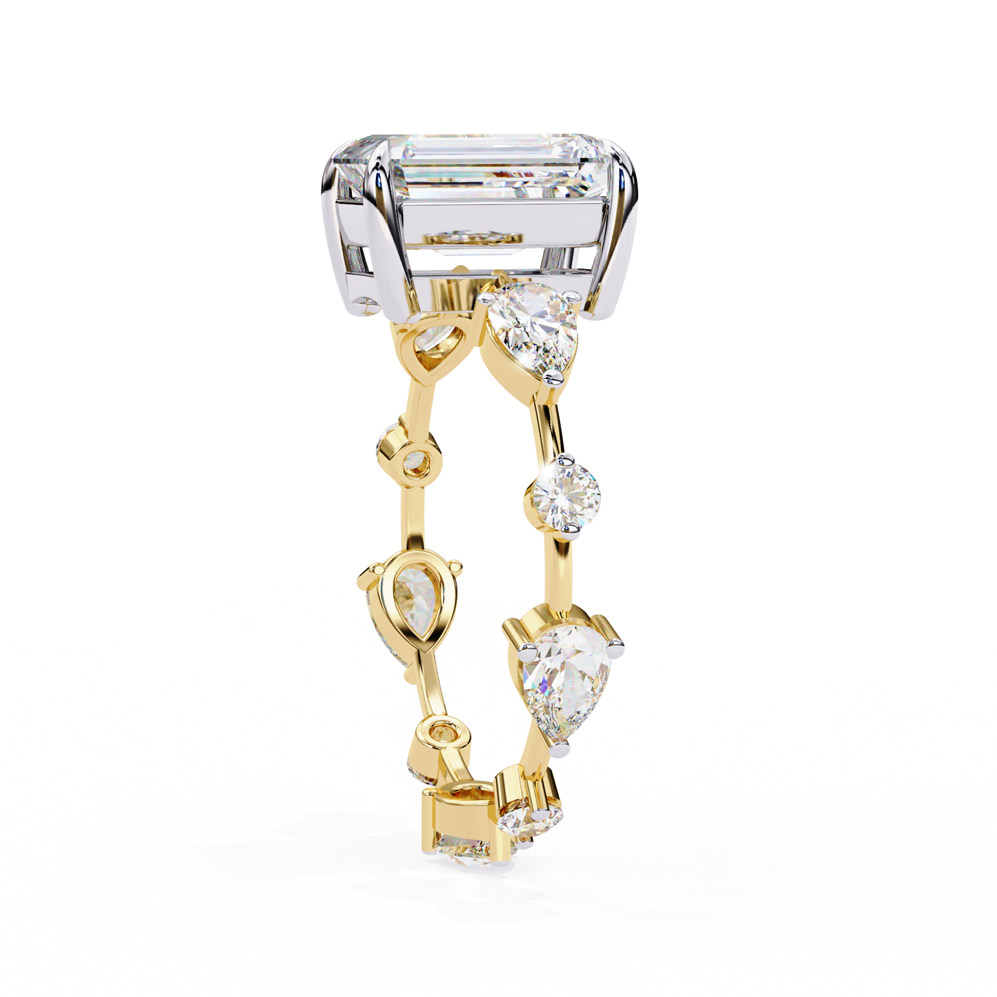2.80 Carat Radiant Cut Diamond Ring with Hidden Halo – Designer Band Solitaire Engagement Ring – Lustraa’s Fancy Solitaire Ring