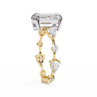 2.80 Carat Radiant Cut Diamond Ring with Hidden Halo – Designer Band Solitaire Engagement Ring – Lustraa’s Fancy Solitaire Ring