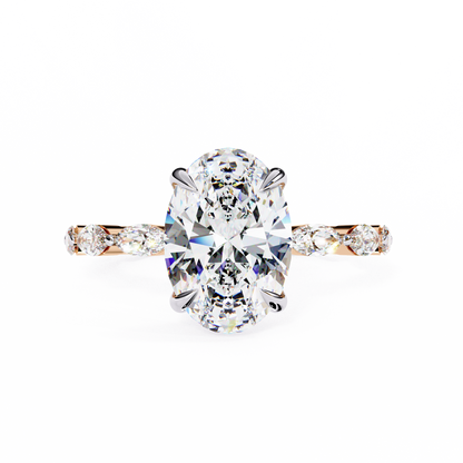 2.56 Carat Oval Shaped Diamond Ring with Hidden Halo – Designer Band Solitaire Engagement Ring – Lustraa’s Fancy Solitaire Ring