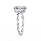 Oval Shaped Diamond Engagement Ring – 2.56 CT Lab Grown Hidden Halo Ring with Designer Solitaire Band– Lustraa’s Fancy Solitaire Ring