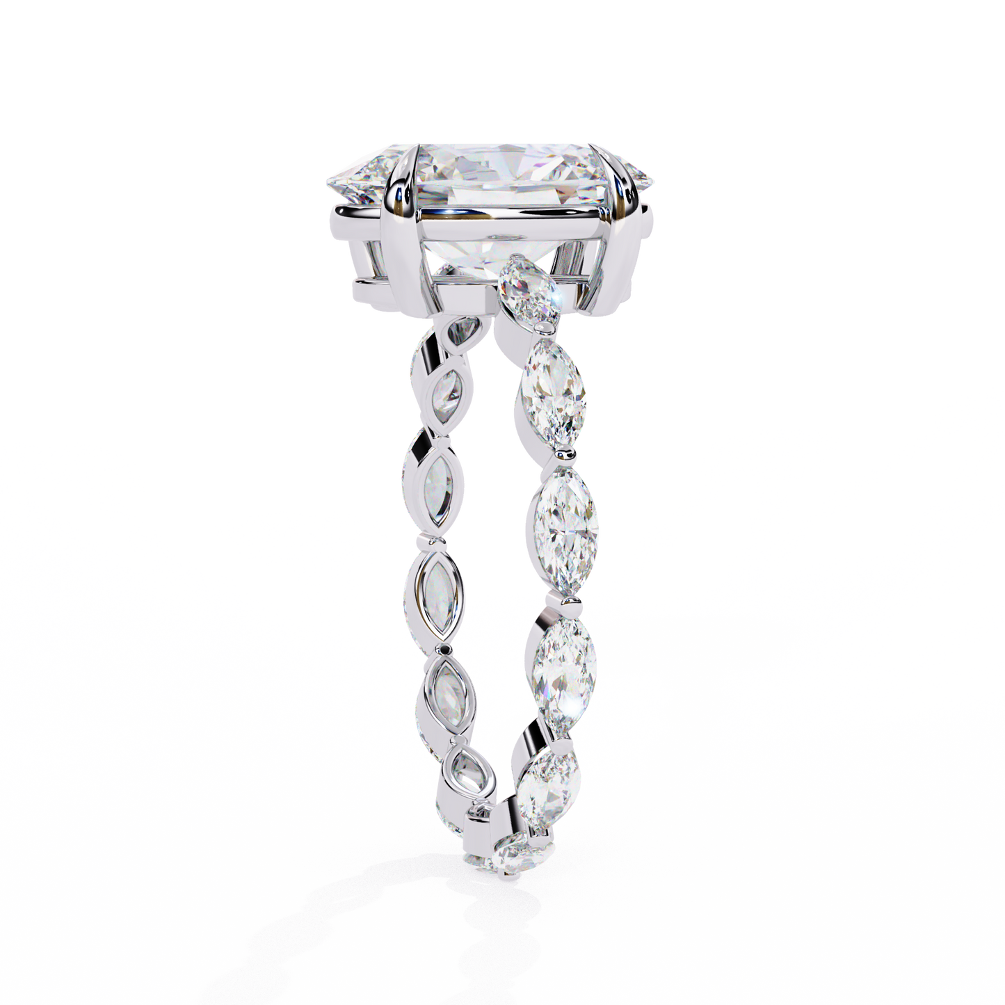 2.56 Carat Oval Shaped Diamond Ring with Hidden Halo – Designer Band Solitaire Engagement Ring – Lustraa’s Fancy Solitaire Ring