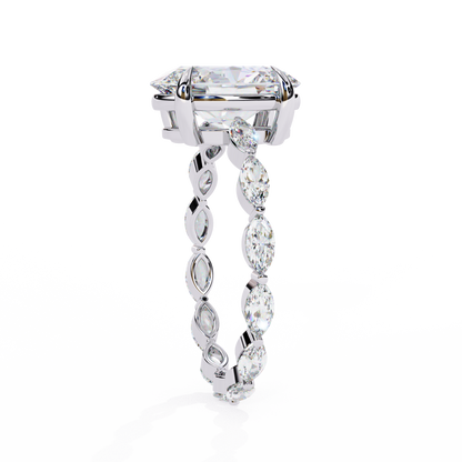 2.56 Carat Oval Shaped Diamond Ring with Hidden Halo – Designer Band Solitaire Engagement Ring – Lustraa’s Fancy Solitaire Ring