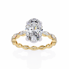 Oval Shaped Diamond Engagement Ring – 2.56 CT Lab Grown Hidden Halo Ring with Designer Solitaire Band– Lustraa’s Fancy Solitaire Ring