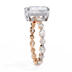 Radiant Cut Diamond Engagement Ring – 2.8 CT Lab Grown Hidden Halo Ring with Designer Solitaire Band  – Lustraa’s Fancy Solitaire Ring