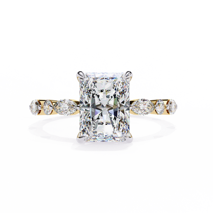 2.80 Carat Radiant Cut Diamond Ring with Hidden Halo – Designer Band Solitaire Engagement Ring – Lustraa’s Fancy Solitaire Ring